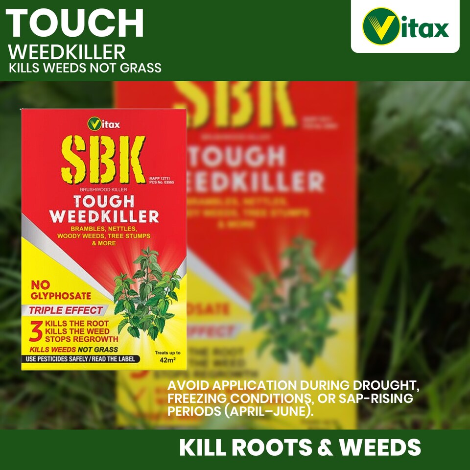 image 1 of Vitax SBK Brushwood Killer 125ml Tough Weedkiller for Brambles Nettles Tree Stumps & Woody Weeds Fast-Acting
