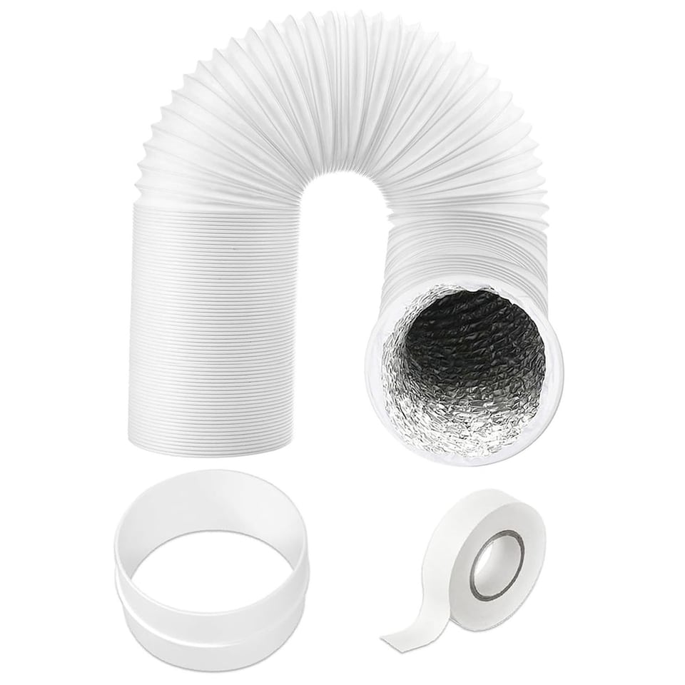 image 1 of SPARES2GO Vent Hose Extension Kit for DeLonghi Portable Air Conditioners Aluminium Insulated AC Pipe Duct (6m, 5" / 125mm)