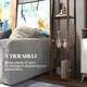 image 5 of HOMCOM Modern Floor Lamp Light with 3 Shelves Fabric Lampshade, Rustic Brown | Brown | Rustic Brown