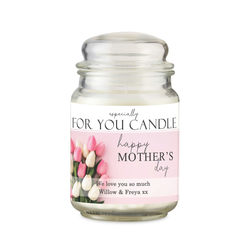 image 1 of Personalised Especially For You Mothers Day Large Scented Jar Candle White