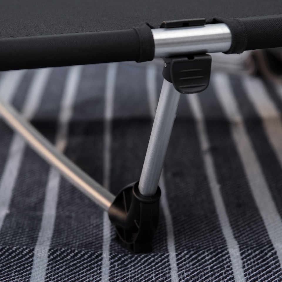 image 1 of Outsunny Lightweight Camping Bed, Aluminium Portable Camp Cot Sleeping Bed with Strong Support 150kg and Carry Bag for Outdoor Overnighter Camping, Hiking, Travel, RV, Black