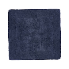 Heavyweight Reversible Square Bath Mat Blue | Navy