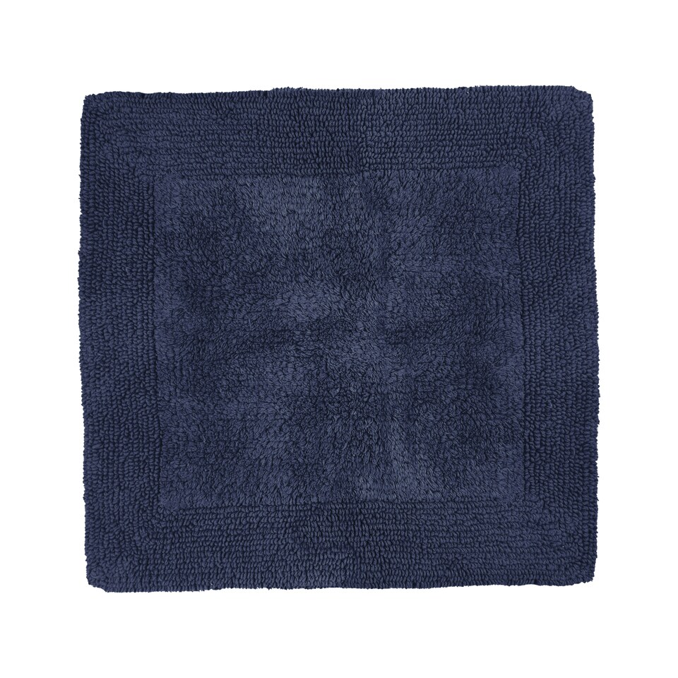 image 1 of Heavyweight Reversible Square Bath Mat Blue | Navy