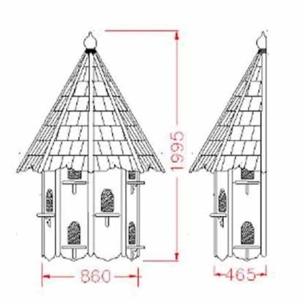 image 1 of Nayland Painted Six Nest Wall Cote - Pressure Treated Timber - L86 x W46.5 x H199.5 cm White | One Size