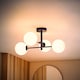 image 3 of ValueLights Darla Navy Opaque Globe Bathroom Ceiling Light & Bulbs | Blue
