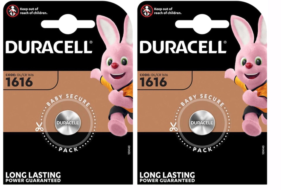 Duracell CR1616 Lithium Battery - 2 pack (2x 1 pack)