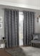 image 2 of Element Geometric Thermal Blackout Eyelet Curtains 168cm x 137cm Charcoal | Grey | Grey