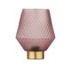 image 1 of Porter - Battery Operated Satin Brass Lamp with Pink Textured Glass Bronze | Pink