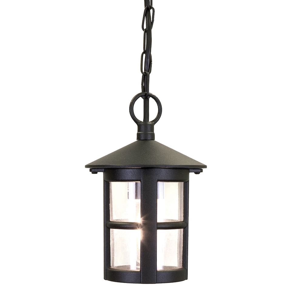 image 1 of Hereford 1 Light Outdoor Ceiling Lantern Black IP43, E27