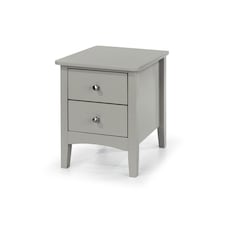 Como 2 Drawer Petite Bedside Cabinet - Compact Shaker-Style Bedroom Storage | Grey | Grey | One Size | 1