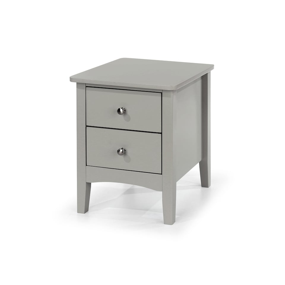 image 1 of Como 2 Drawer Petite Bedside Cabinet - Compact Shaker-Style Bedroom Storage | Grey | Grey | One Size | 1