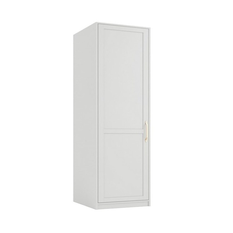 image 1 of Austen 1 Door Wardrobe - Engineered Wood/Metal - L58 x W50 x H220 cm - White/Gold White