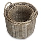 image 3 of Set of 2 Round Straight-Sided Wicker Log Storage Basket