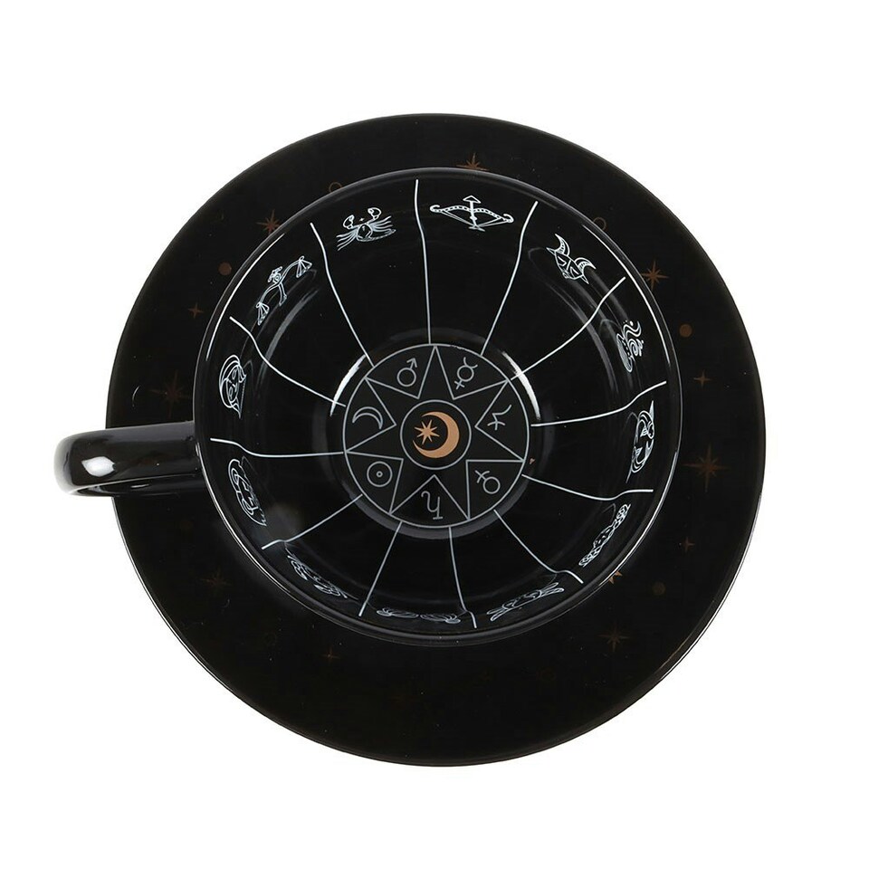 image 1 of Something Different Fortune Telling Astrology Tea Cup - Black - One Size Black