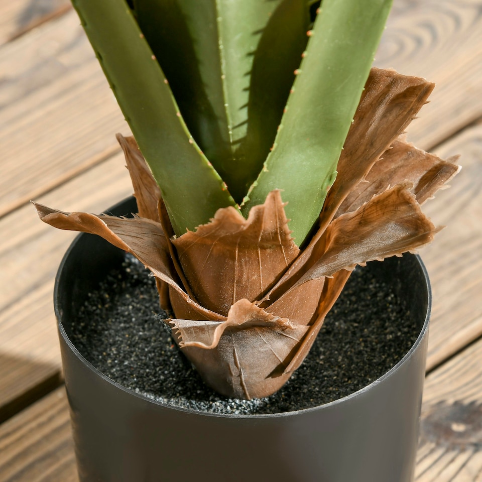 image 1 of HOMCOM Potted Artificial Plants Agave Succulent for Home Decor, 90cm