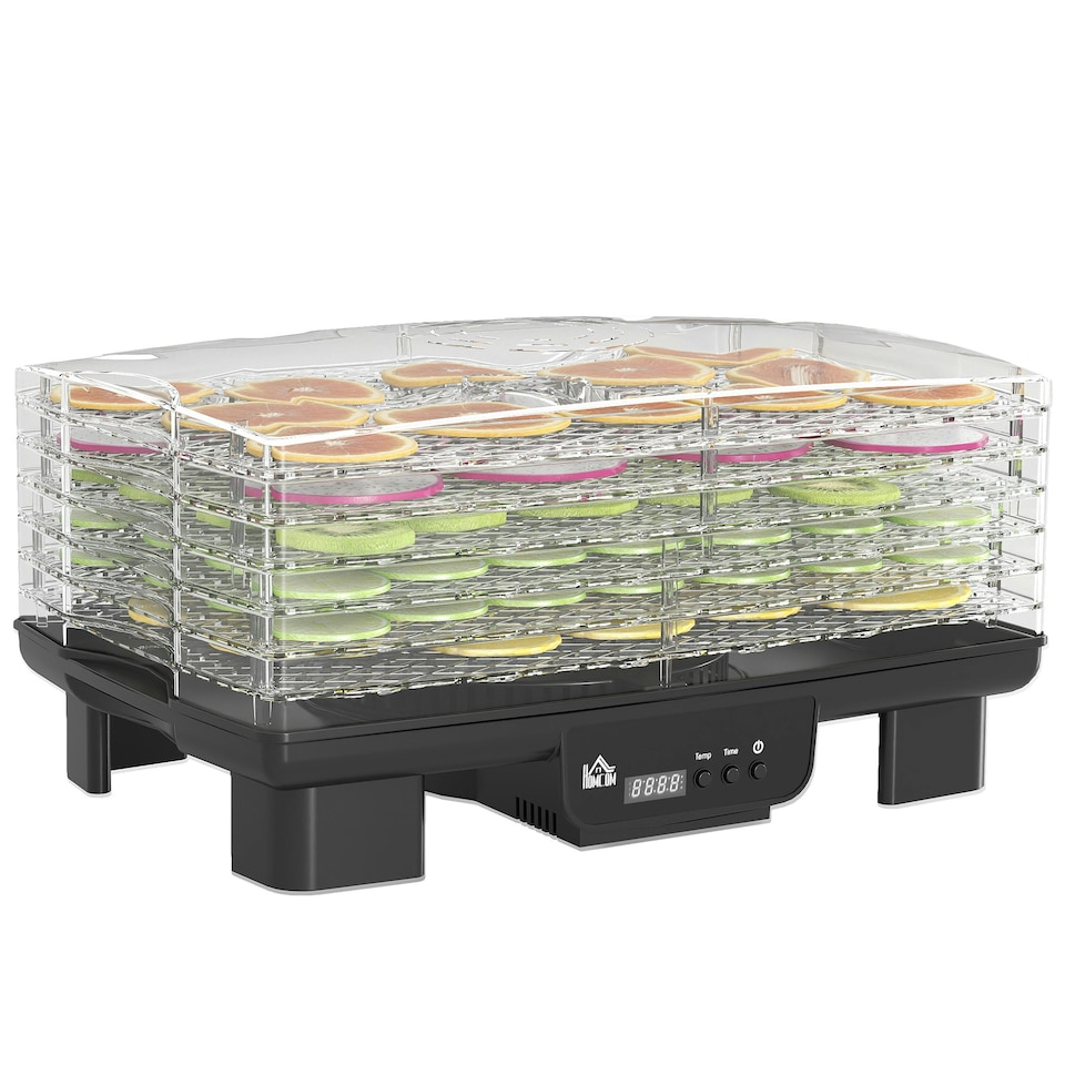 image 1 of HOMCOM 6 Tray Food Dehydrator, Food Dryer Machine for Fruit Meat