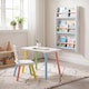 image 3 of Rainbow Table and Chair & Bookshelf Set - White & Blue