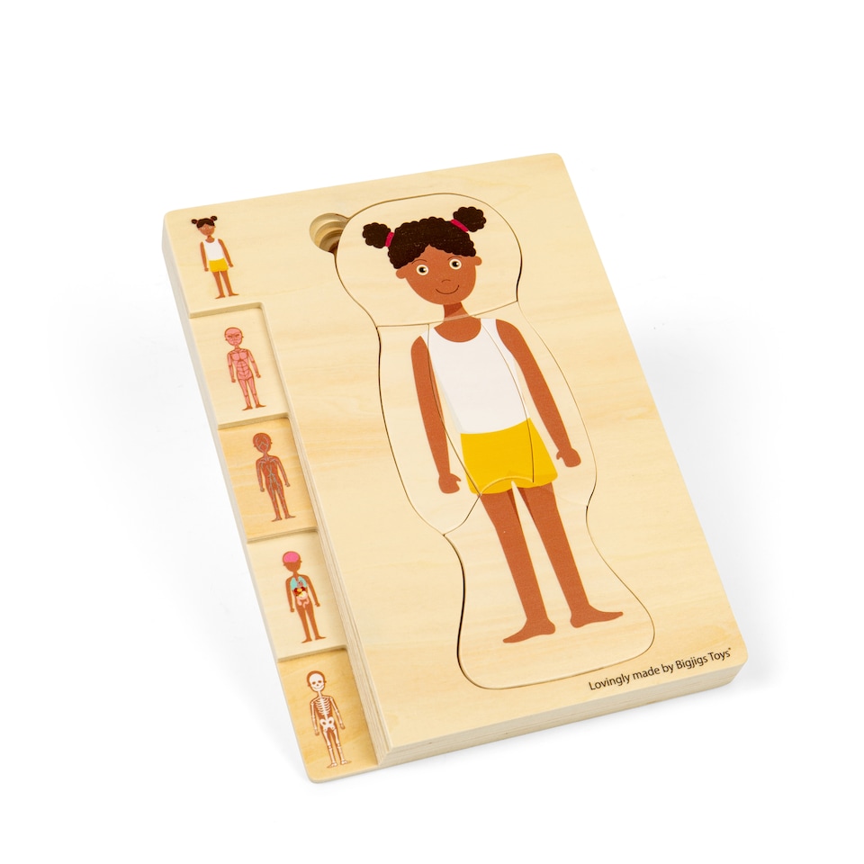 image 1 of Anatomy Puzzle - Girl | Brown | Wood