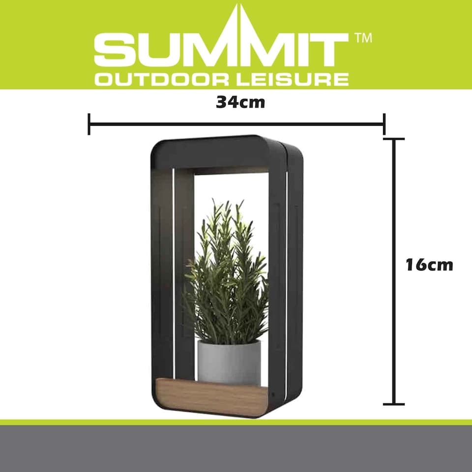 image 1 of vfm-estore Solar Wall Light & Planter, Warm White, 16cm x 34cm