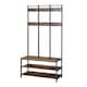 image 6 of HOMCOM Entryway Coat Rack Hall Tree Shoe Bench 3 in 1 Design Metal Storage Rack