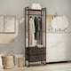 image 4 of Industrial Hall Tree Coat Rack With 3 Fabric Drawers Brown One Size