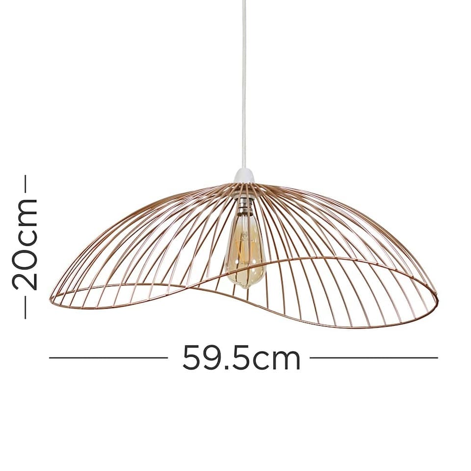 image 1 of ValueLights Covelas Painted Copper Ceiling Pendant Shade & Bulb | Copper