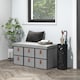 image 2 of HOMCOM Shoe Bench with Seat, Shoe Storage Bench with Cushion and 6 Fabric Drawers for Entryway, Hallway, Living Room, Bedroom, Light Grey | Grey | Light Grey