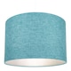 image 7 of Contemporary and Sleek 12 Inch Teal Linen Fabric Drum Lamp Shade 60w Maximum | Blue | Teal | 1