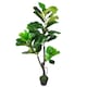 image 1 of 120cm (4ft) Large Artificial Fiddle Fig Tree Ficus Lyrata Plant Green | One Size
