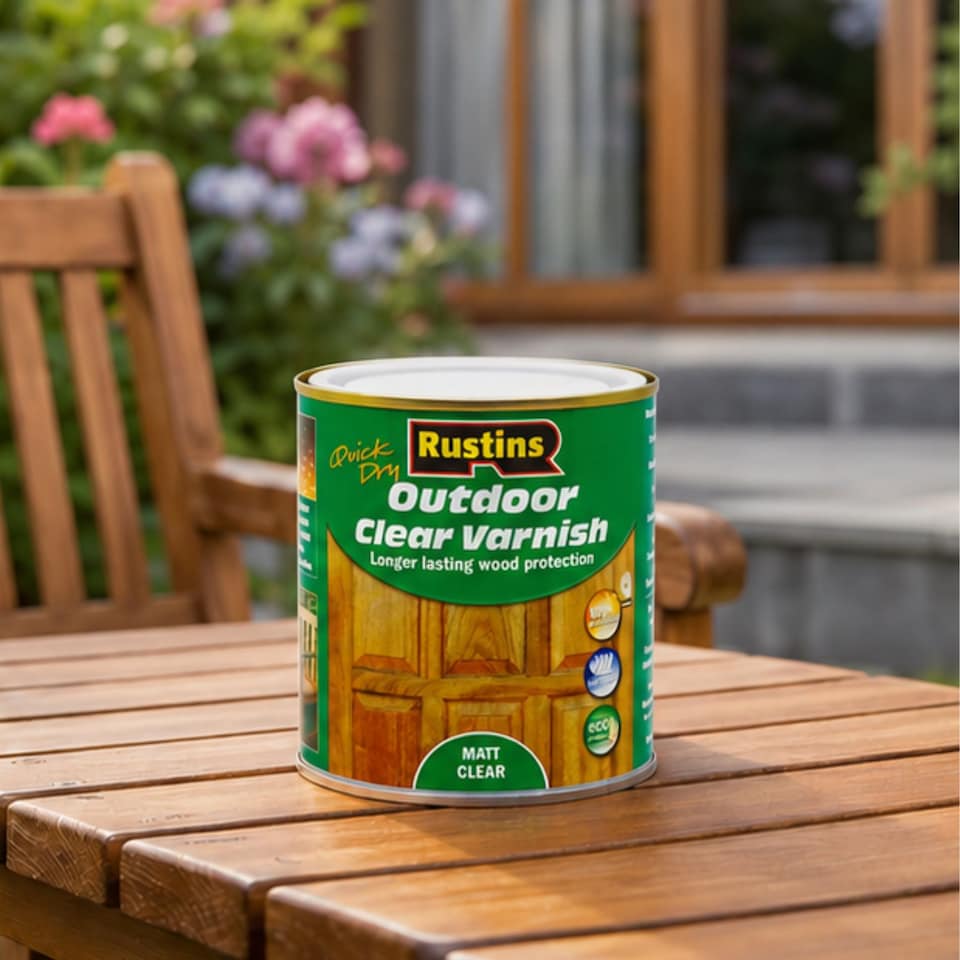 image 1 of Rustins Quick Dry Outdoor Clear Varnish Matt 250ml