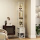 image 2 of HOMCOM Floor Lamp with Shelves, LED Standing Lamp with Fabric Drawer, White White