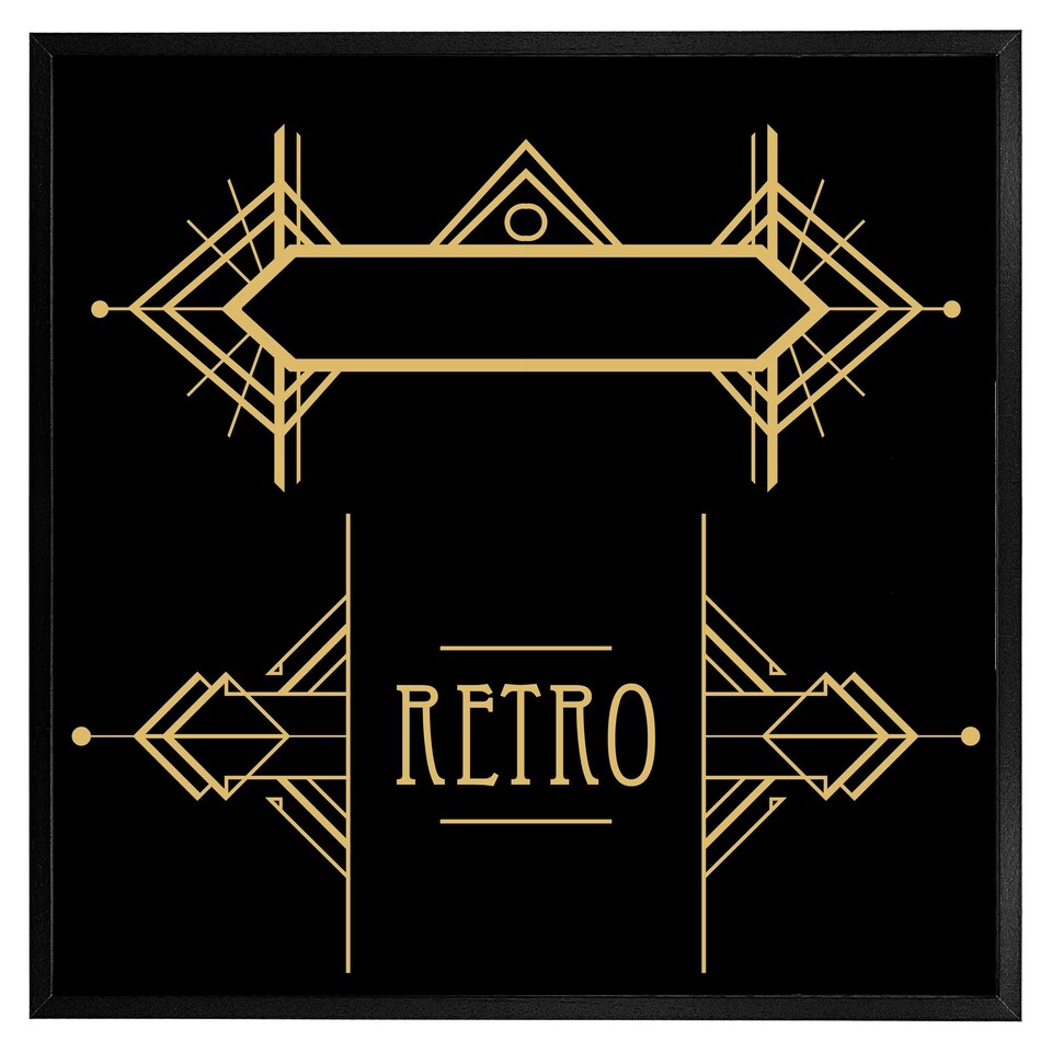 image 1 of Art deco retro (Picture Frame) Black | XL