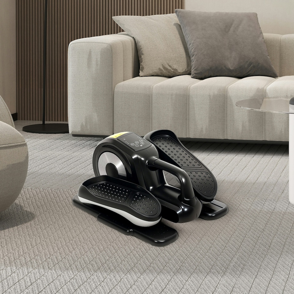 image 1 of SPORTNOW Mini Elliptical Machine, Seated Pedal Exerciser w/ Remote Control