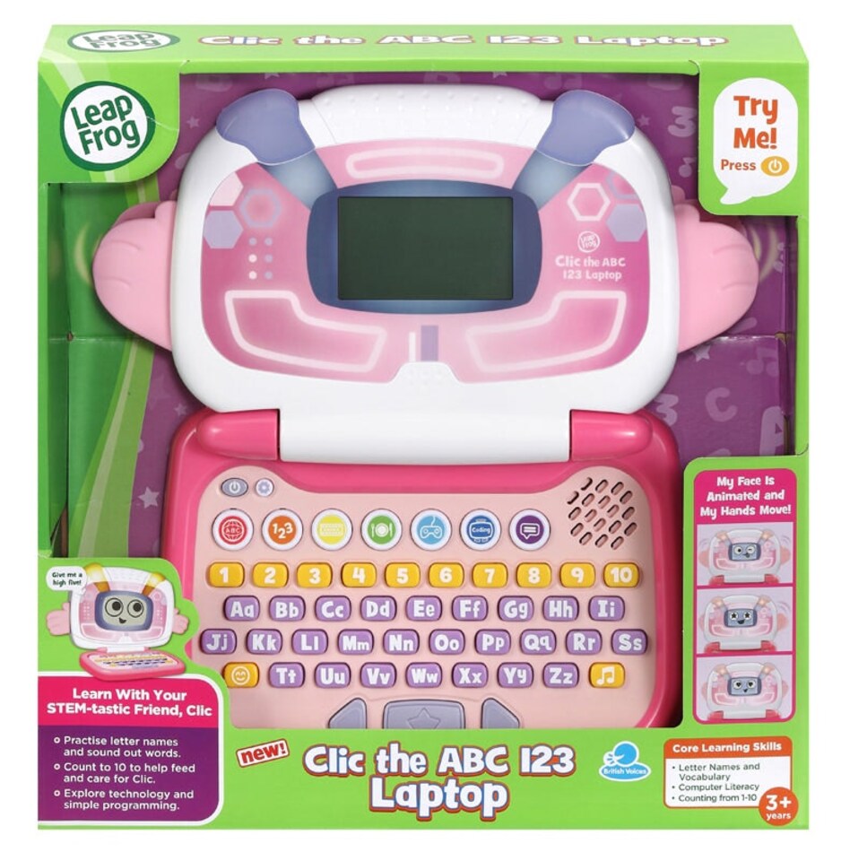 image 1 of Leap Frog Clic the ABC 123 Laptop pink