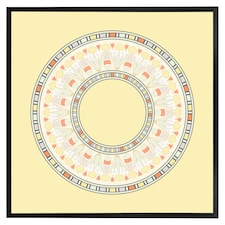 Yellow circle ornament. round frame (Picture Frame) Black | M