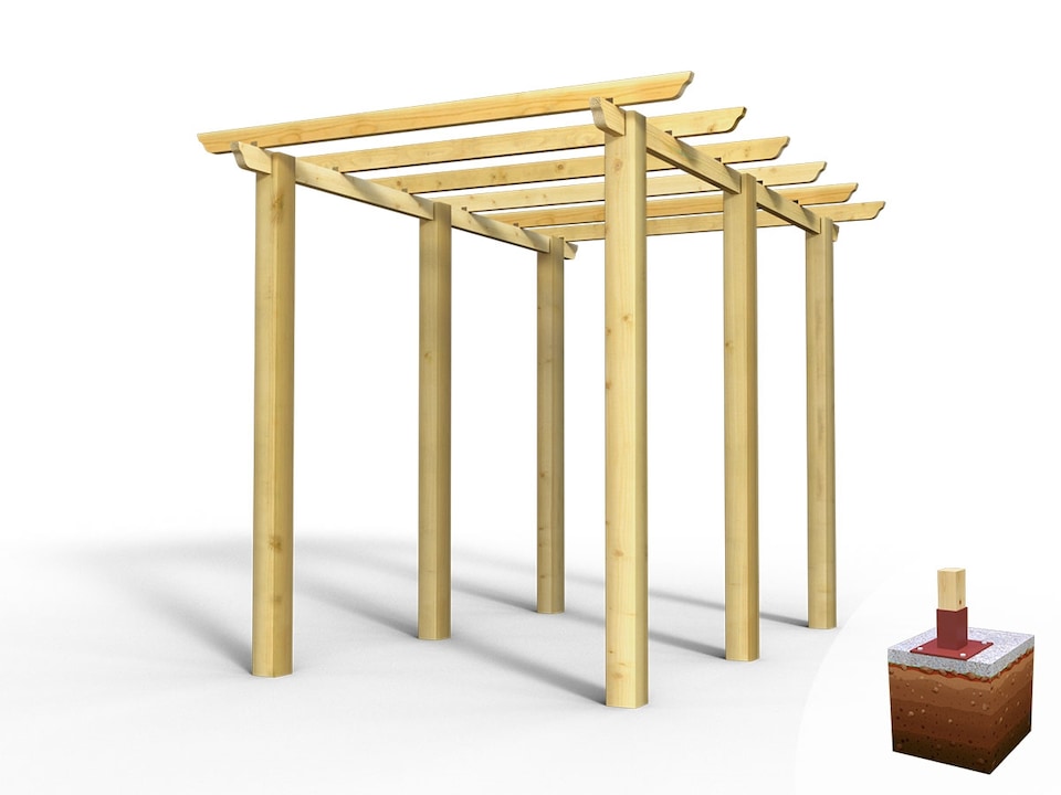 image 1 of eDecks HD Royal Walkway Garden Pergola w/ Steel Spikes 2.1m - 2.4 x 3.6m