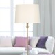 image 7 of First Choice Lighting Antique Brass Floor Lamp with Cream Shade Bronze | Cream