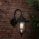 image 1 of ValueLights Eyam Swan Neck Black Outdoor Wall Lantern