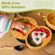 image 4 of Tiny Dining 3pc Bamboo Suction Feeding Set - Penguin/Red - Divided Non-Slip Bamboo Baby Self-Feeding Dining Weaning Set