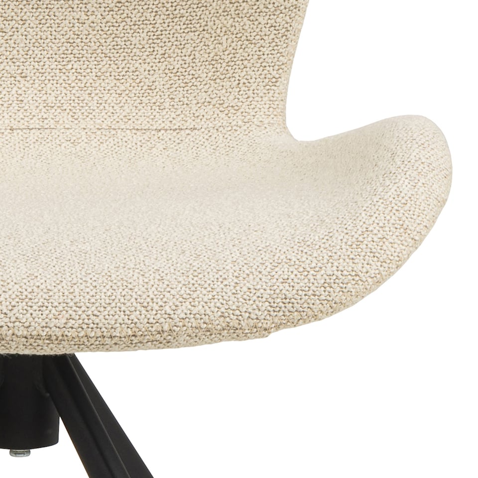 image 1 of Batilda Swivel Dining Chairs in Cream Fabic Set of 2