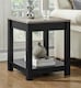 image 2 of Carver end table with 1 shelf in black / distressed woodgrain | Black | Black