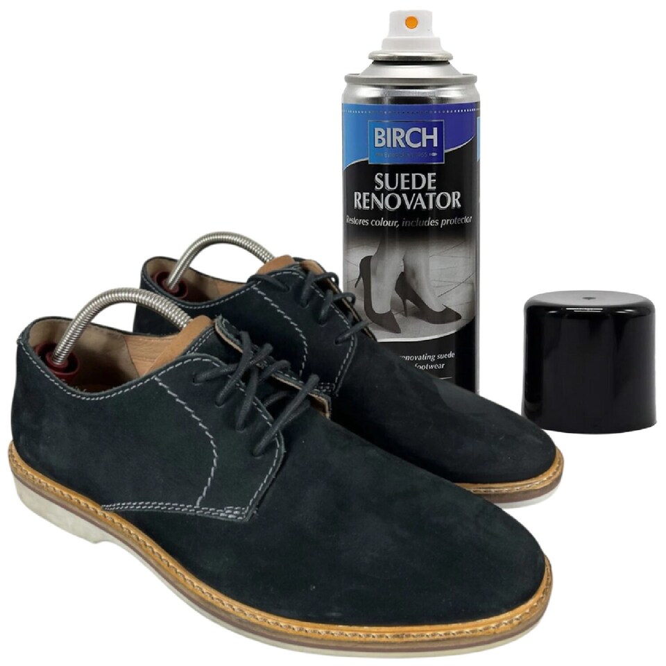image 1 of BIRCH Black Suede Renovator Aerosol - Colour Restoration for Faded Shoes 200ml | Black