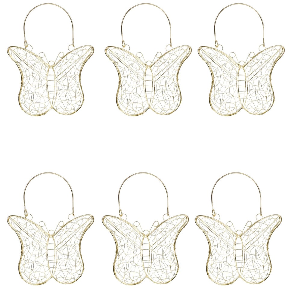 image 1 of 6-Pcs Metal Mesh Bridesmaid Butterfly Bag | Gold | 6