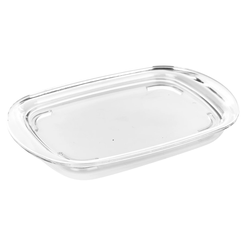 image 1 of Butter Cheese Dish Holder Storage Tray Clear Plastic Serving Container with Lid | Clear | 1 Dish | 1