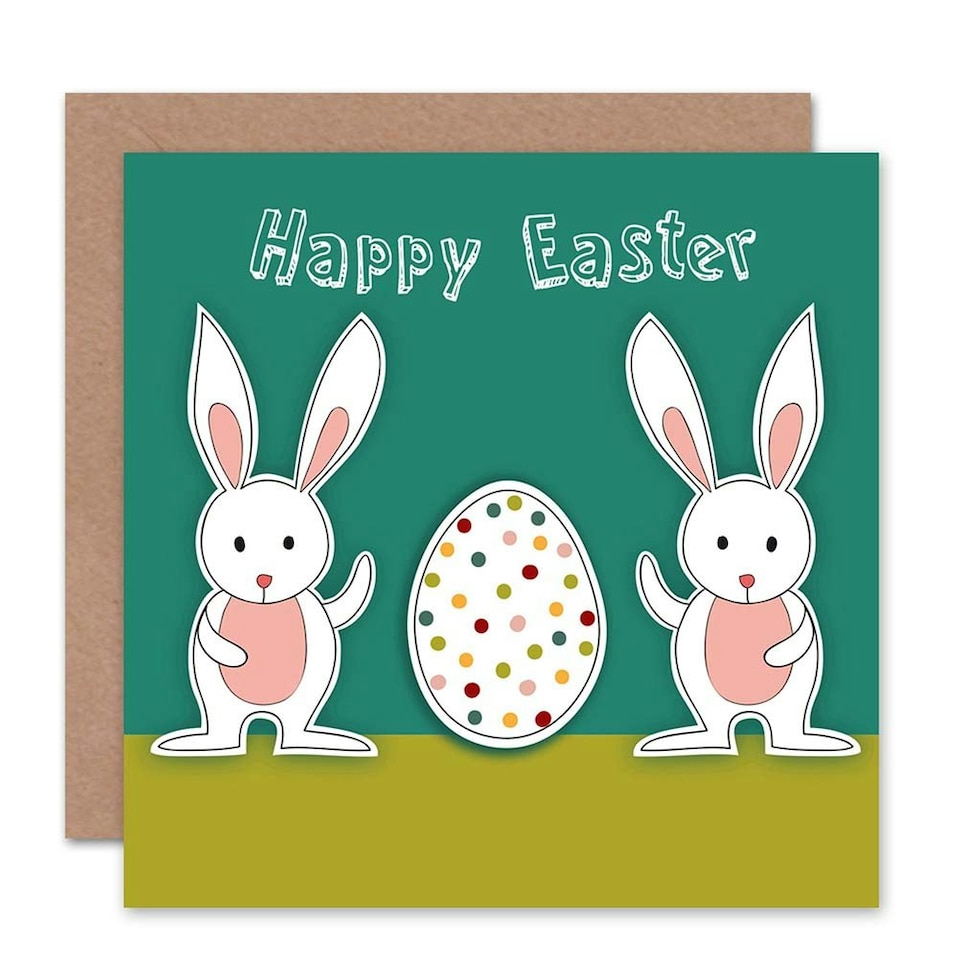 image 1 of Bunnies Polka Dot Egg Easter Child Kids Card