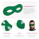 image 2 of Green Eye Mask on Elastic – Fancy Dress Accessory for Superheroes, Costumes & Parties Green | One Size