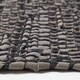 image 4 of Homescapes Grey Recycled Leather Handwoven Herringbone Rug - 120 x 180 cm | Grey | Grey