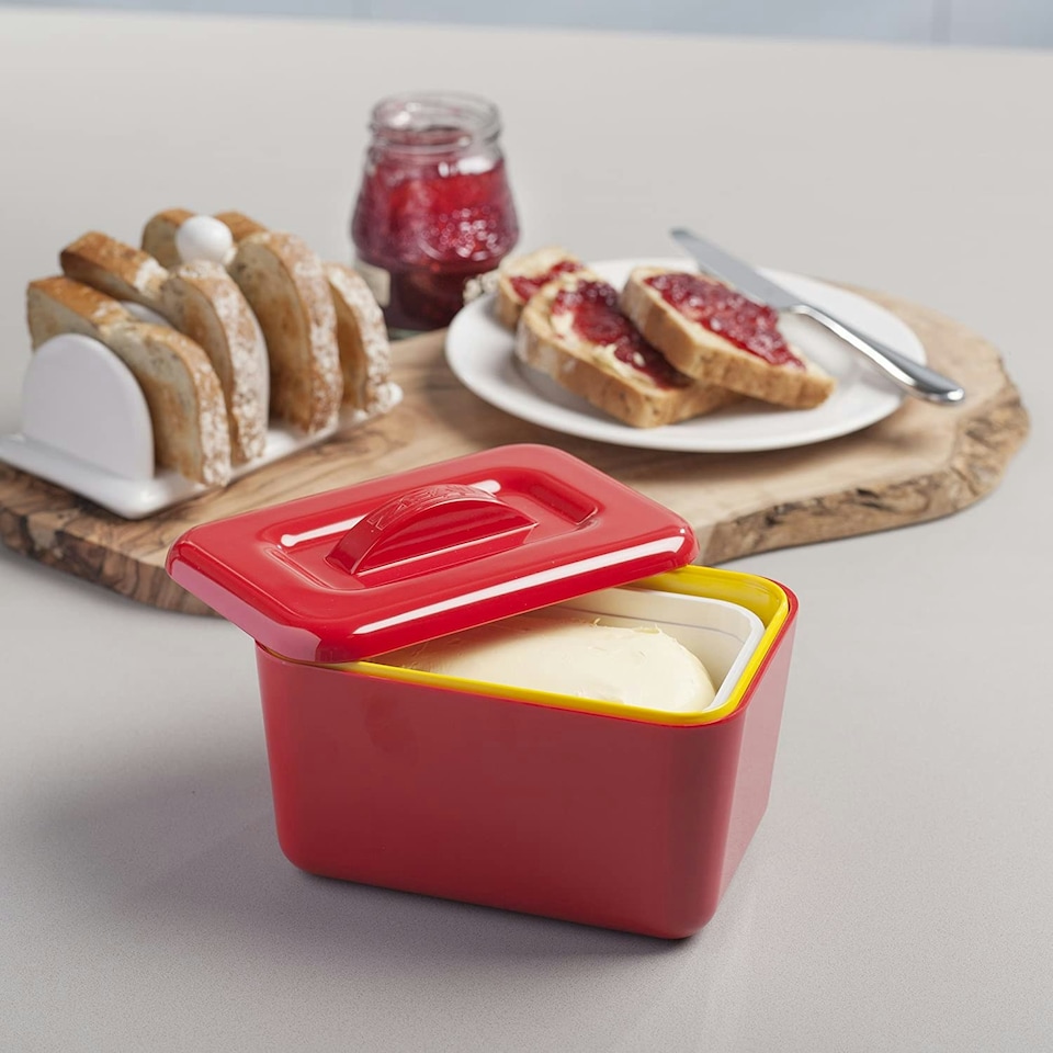 image 1 of Zeal Melamine Insulated Butter Dish with Lid Red | Red