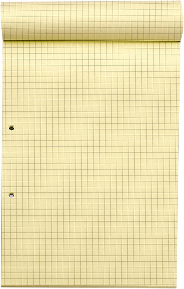 image 1 of Rhino 100 Page 7mm Squared Paper Refill Pad Yellow A4 36 Pack