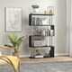 image 6 of HOMCOM Wooden Storage Display Unit Bookshelf Bookcase Dividers S Shaped Black
